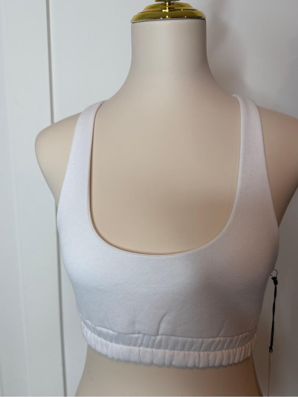 ALO Yoga White Scoop Neck Sports Bralette